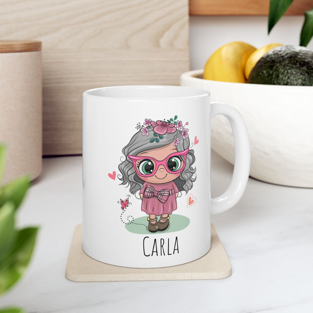 Personalized Enamel or Ceramic Mug - Female Pink Sun Glasses