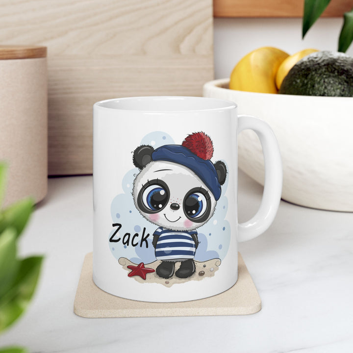Personalized Enamel or Ceramic Mug - Blue Panda