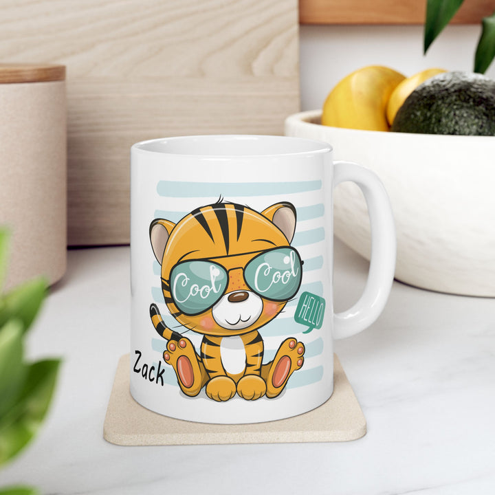Personalized Enamel or Ceramic Mug - Cool Tiger
