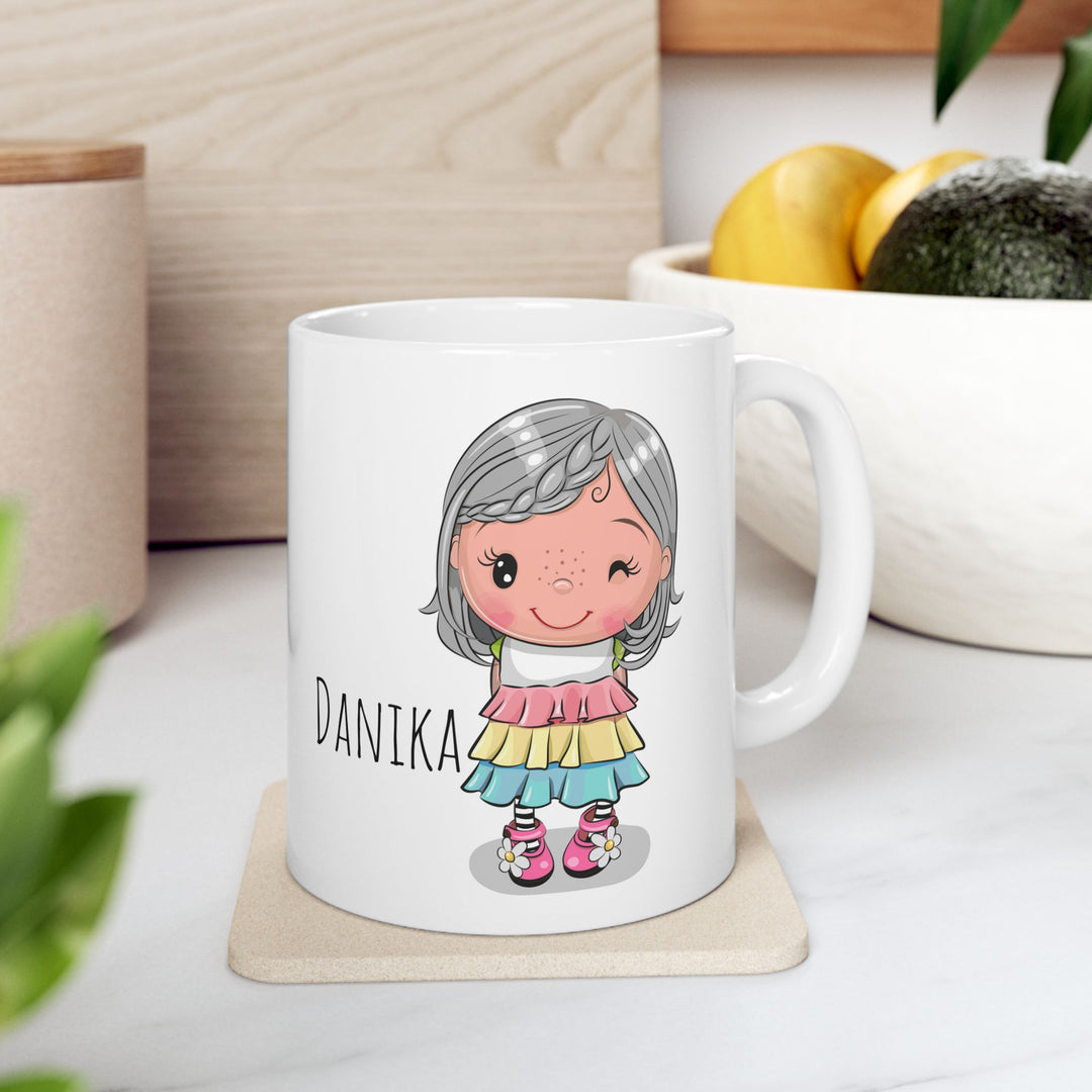 Personalized Enamel or Ceramic Mug - Female Short Hair
