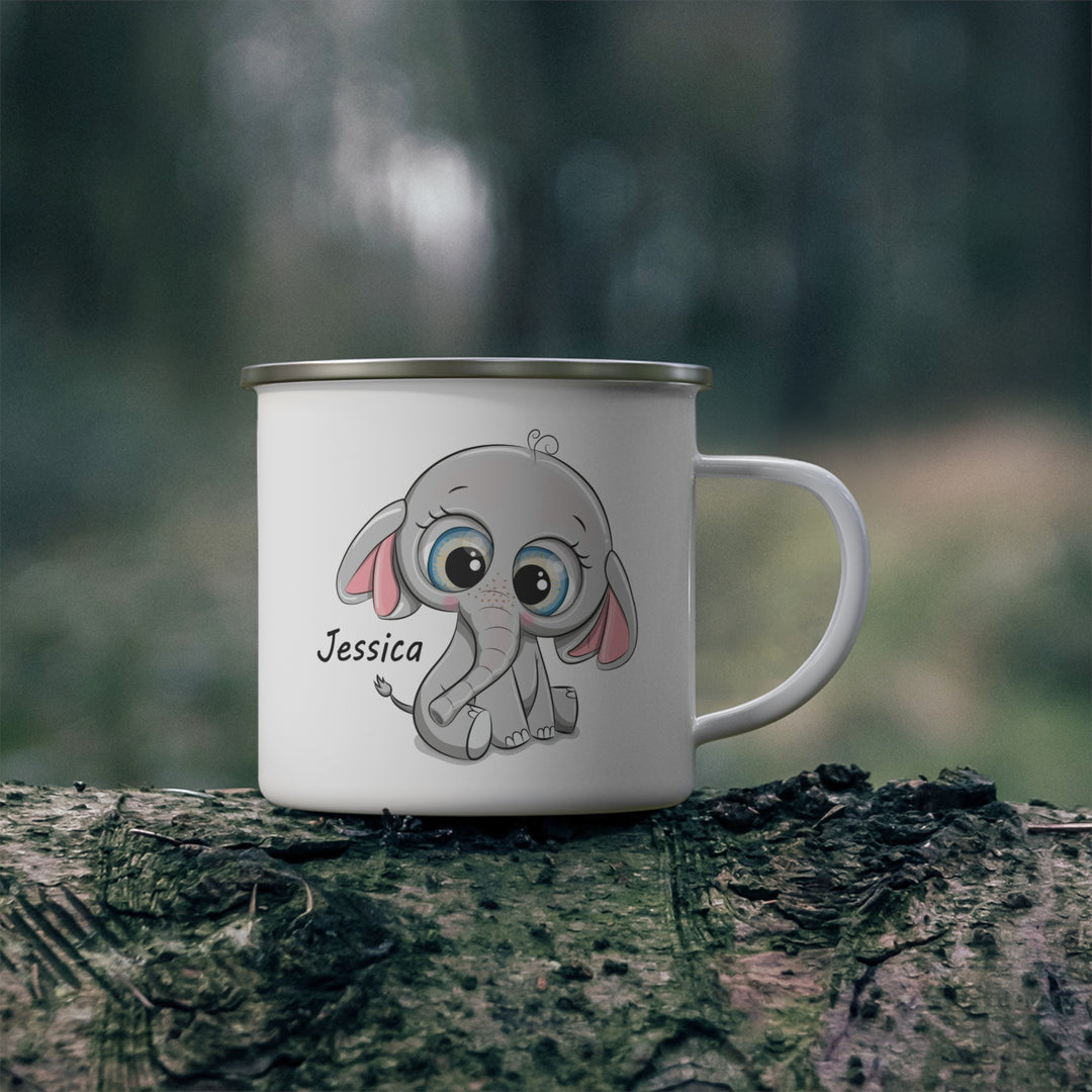 Personalized Enamel or Ceramic Mug - Elephant
