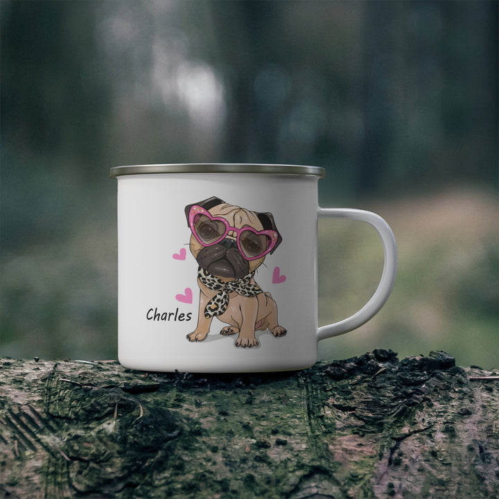 Personalized Enamel or Ceramic Mug - Pug