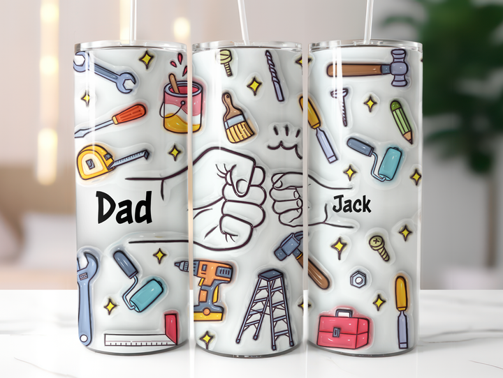 Personalized 20oz Tumbler - Dad Fist Bump