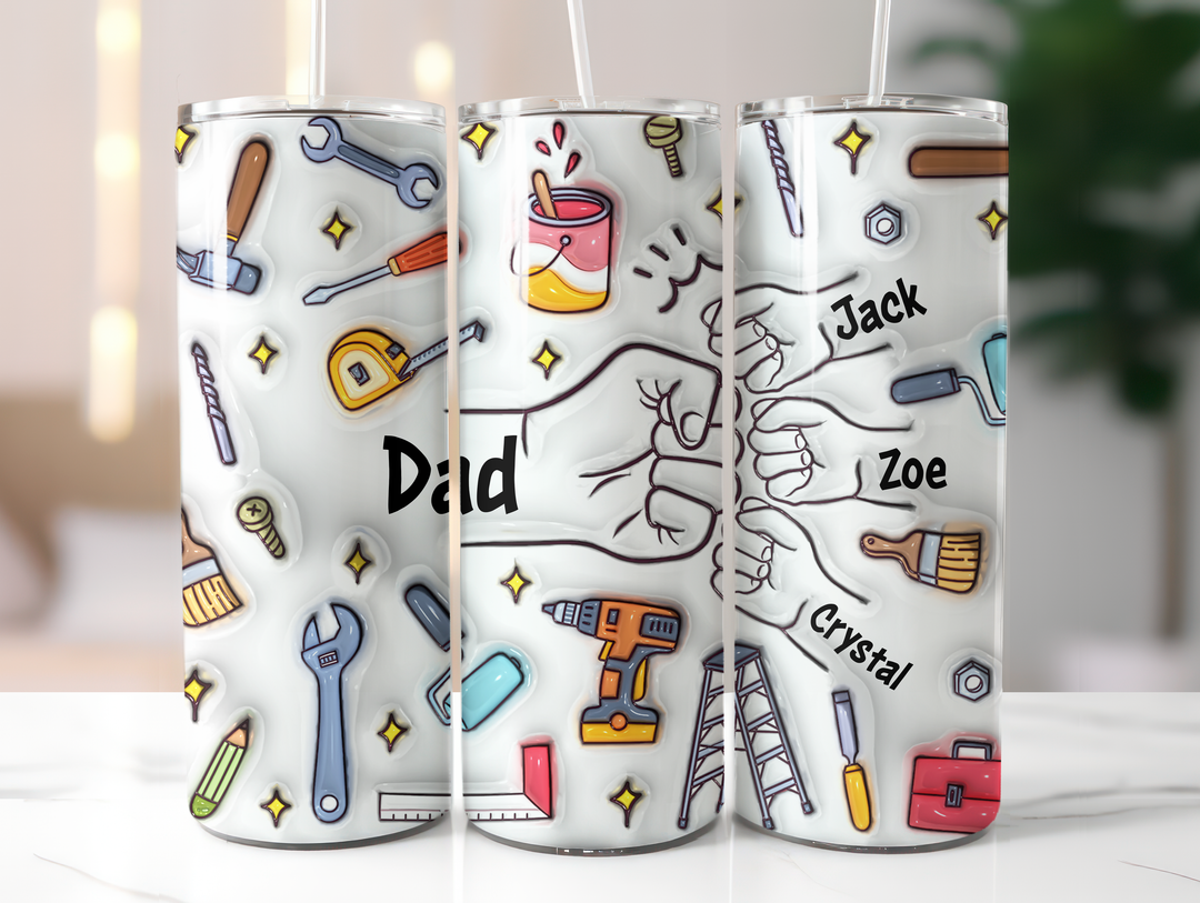 Personalized 20oz Tumbler - Dad Fist Bump