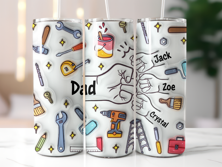 Personalized 20oz Tumbler - Dad Fist Bump