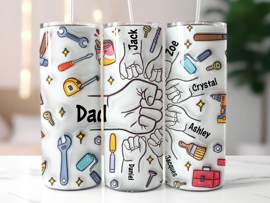 Personalized 20oz Tumbler - Dad Fist Bump