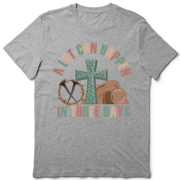 Grey T-Shirt, 100% Cotton - Easter