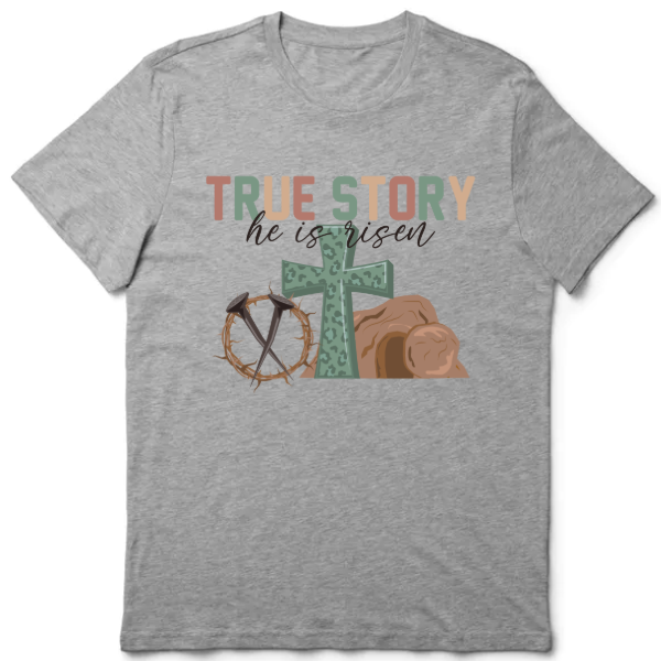 Grey T-Shirt, 100% Cotton - Easter