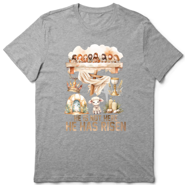 Grey T-Shirt, 100% Cotton - Easter