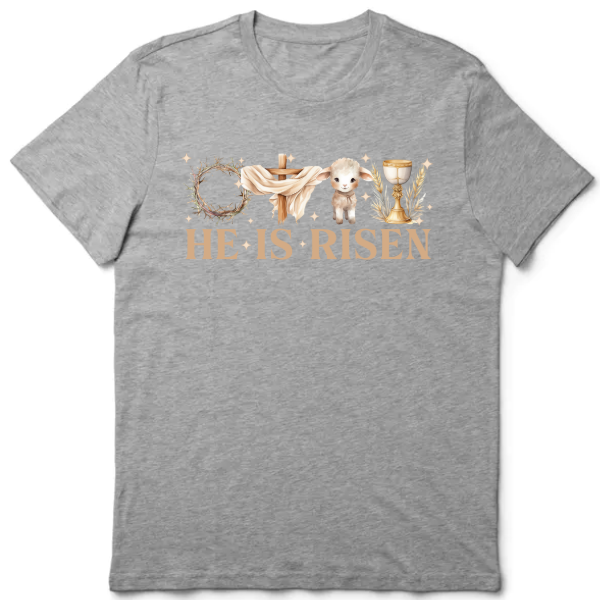 Grey T-Shirt, 100% Cotton - Easter