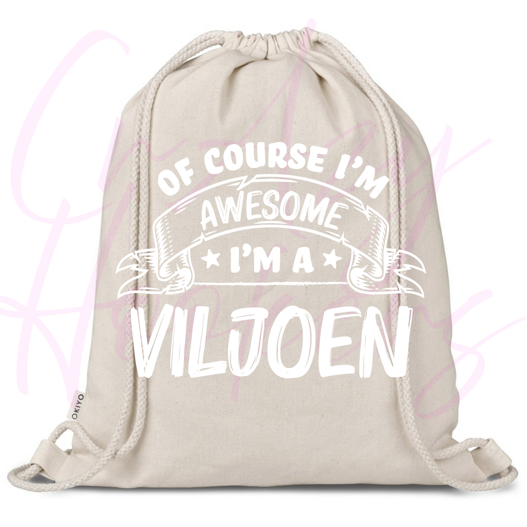 Personalized Drawstring Bag - Of Course I'm Awesome