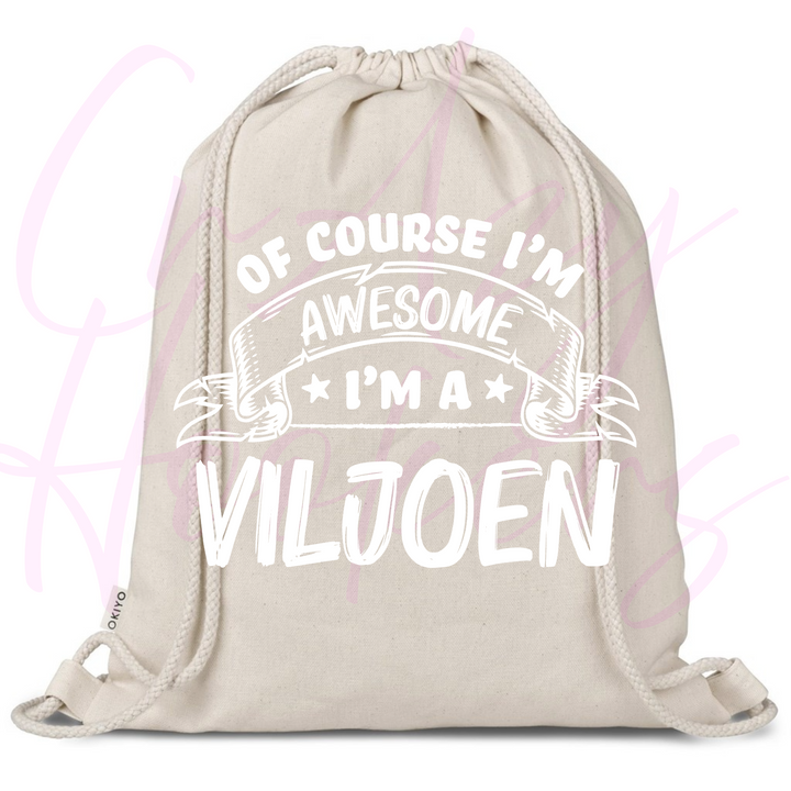 Personalized Drawstring Bag - Of Course I'm Awesome