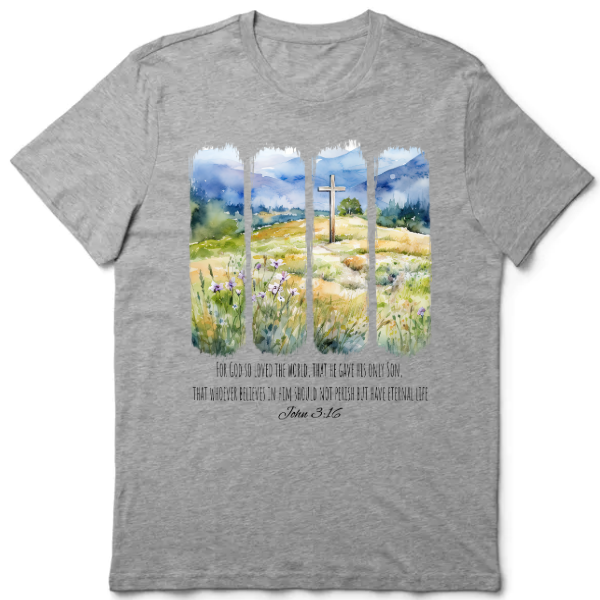 T-Shirt, Grey - John 3:16