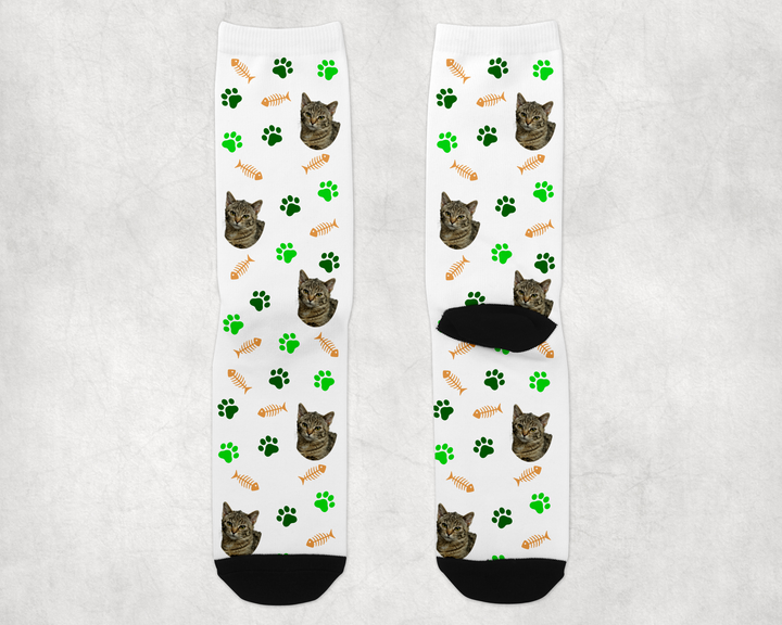 Personalized Cat Long Sock - Upload Your Own Image