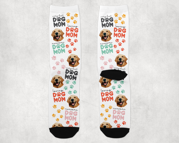 Personalized Dog Mom Long Sock - Upload Your Own Image