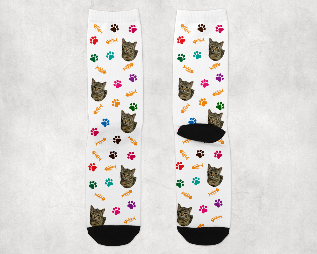 Personalized Cat Long Sock - Upload Your Own Image
