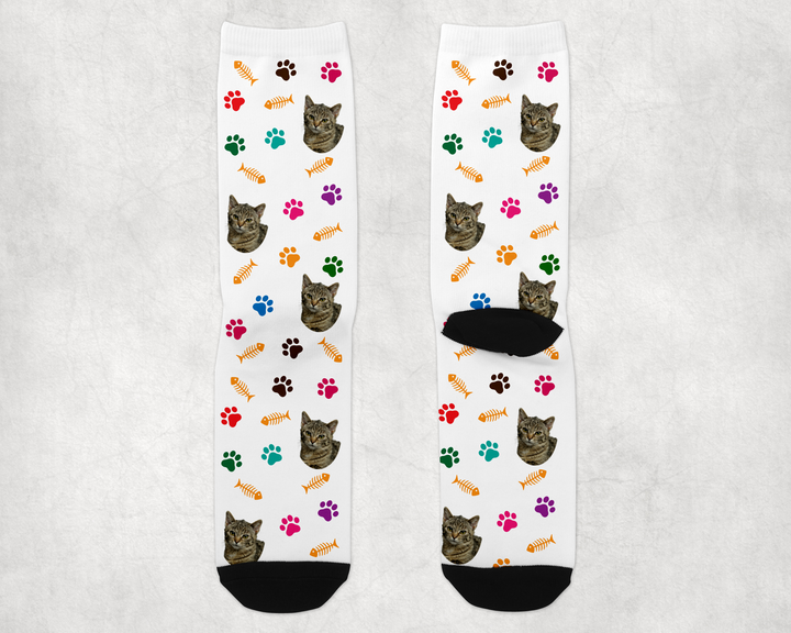 Personalized Cat Long Sock - Upload Your Own Image