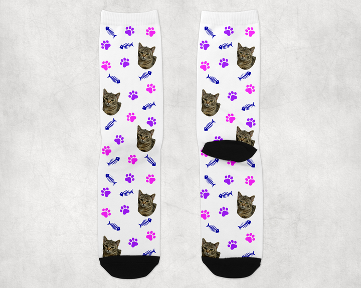 Personalized Cat Long Sock - Upload Your Own Image