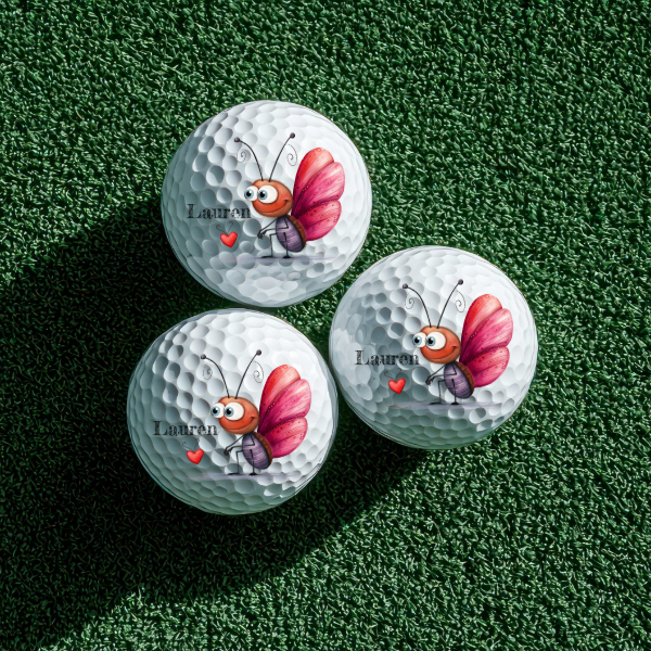 Personalized Golf Ball - Srixon UltiSoft Sleeve - Love Bugs