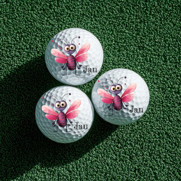 Personalized Golf Ball - Srixon UltiSoft Sleeve - Love Bugs