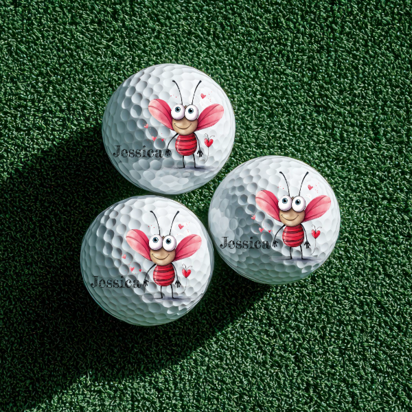 Personalized Golf Ball - Srixon UltiSoft Sleeve - Love Bugs
