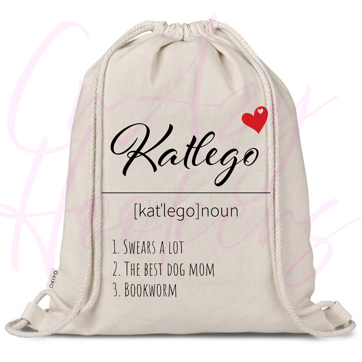 Personalized Fun Fact Drawstring Bag