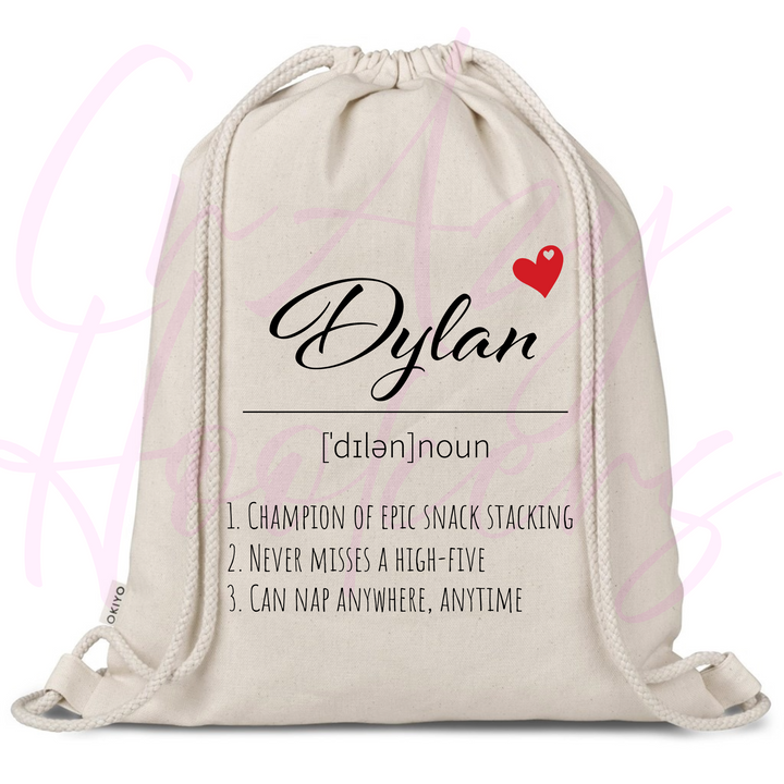Personalized Fun Fact Drawstring Bag