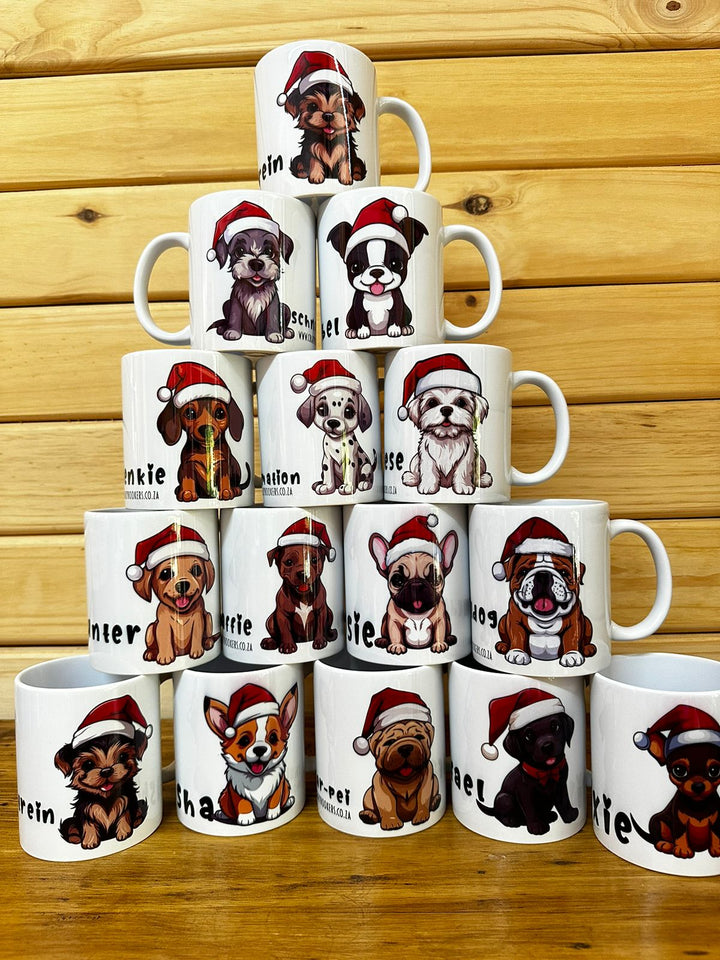 Personalized Christmas Dog mugs -choose your species  and add a name/text
