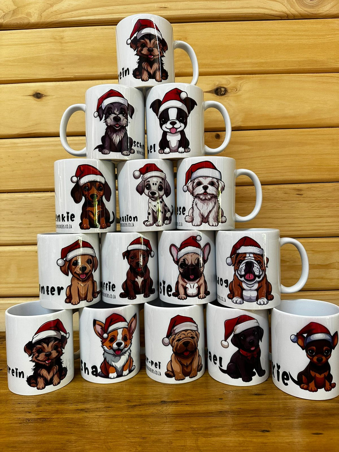 Personalized Christmas Dog mugs -choose your species  and add a name/text
